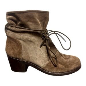P. MONJO Blur Suede Tie Bootie Testa